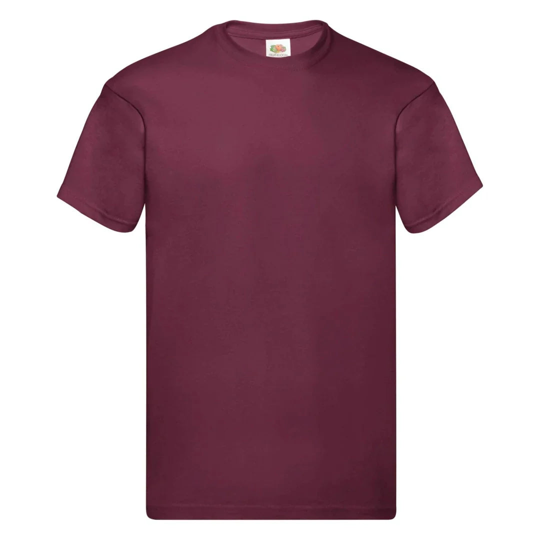 Fruit Of The Loom 61082 Men Original Taped Neck Cotton T-Shirt Main Color - COOZO