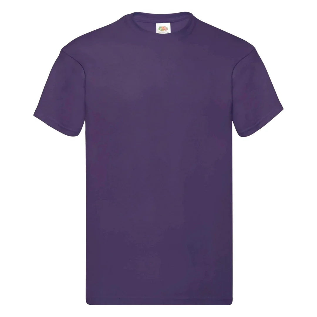 Fruit Of The Loom 61082 Men Original Taped Neck Cotton T-Shirt Main Color - COOZO