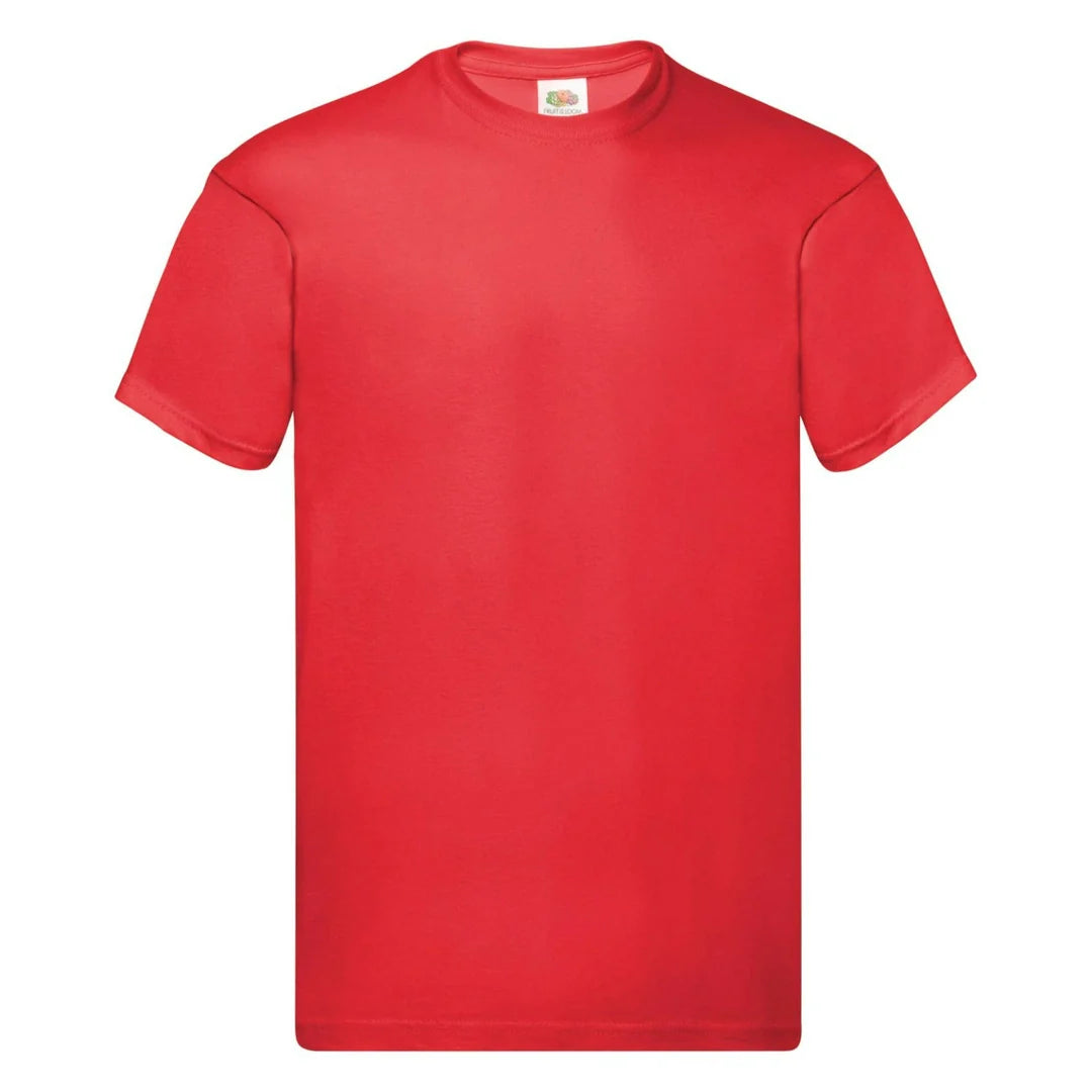 Fruit Of The Loom 61082 Men Original Taped Neck Cotton T-Shirt Main Color - COOZO