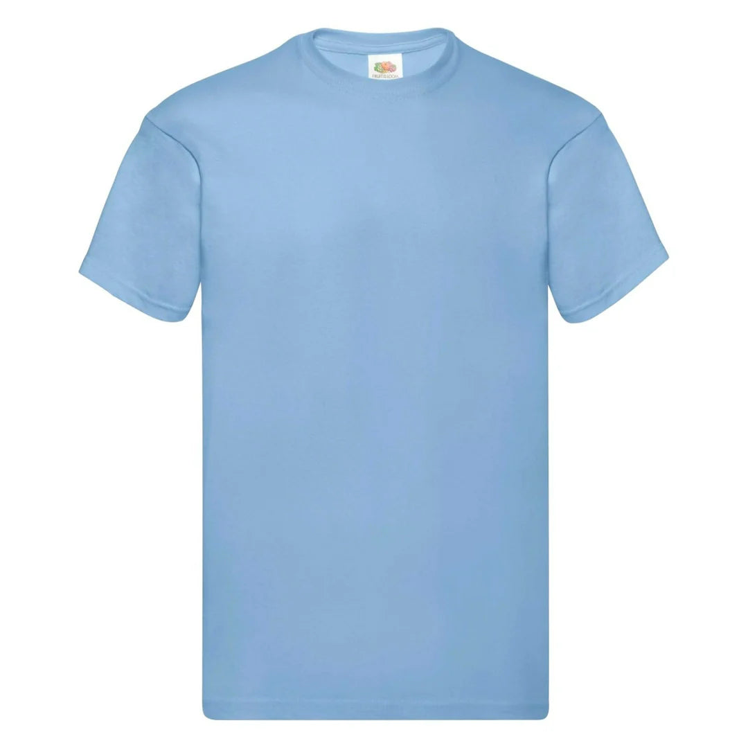 Fruit Of The Loom 61082 Men Original Taped Neck Cotton T-Shirt Main Color - COOZO