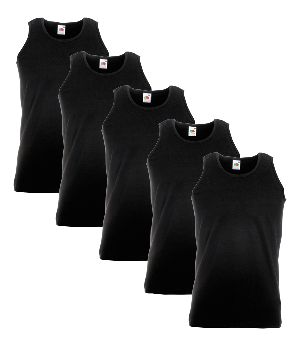 Fruit Of The Loom 61098 Valueweight Athletic Vest 165gsm Adult 5 pack - COOZO