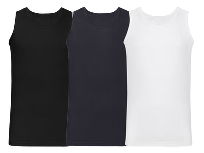 Fruit Of The Loom 61098 Pack of 3 Men's Valueweight Athletic Vests 100% Cotton