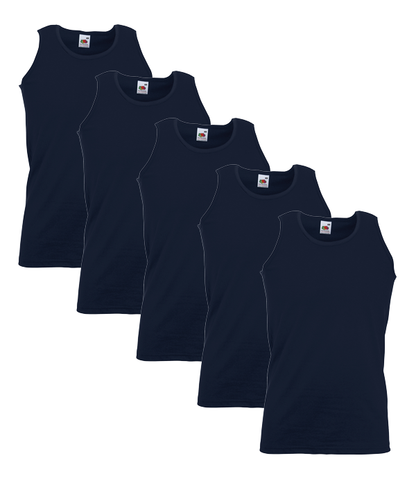 Fruit Of The Loom 61098 Valueweight Athletic Vest 165gsm Adult 5 pack - COOZO