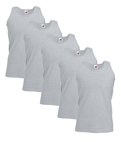 Fruit Of The Loom 61098 Valueweight Athletic Vest 165gsm Adult 5 pack - COOZO