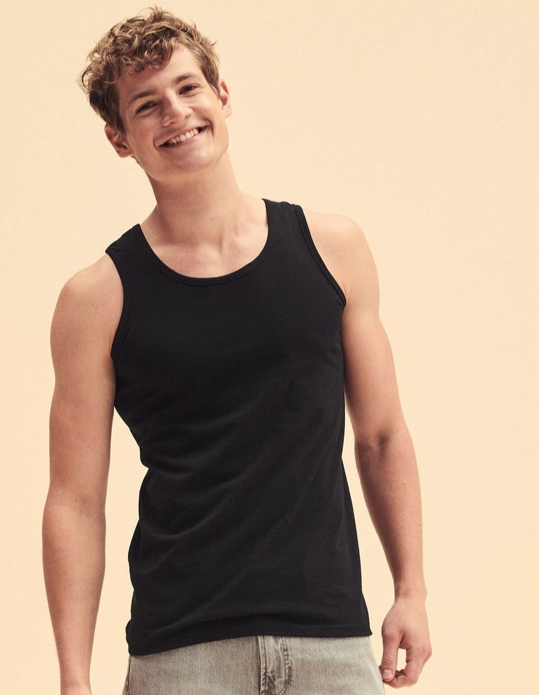 Fruit Of The Loom 61098 Mens (Unisex) Valueweight Athletic Vest 5 pack Tank Tops - COOZO