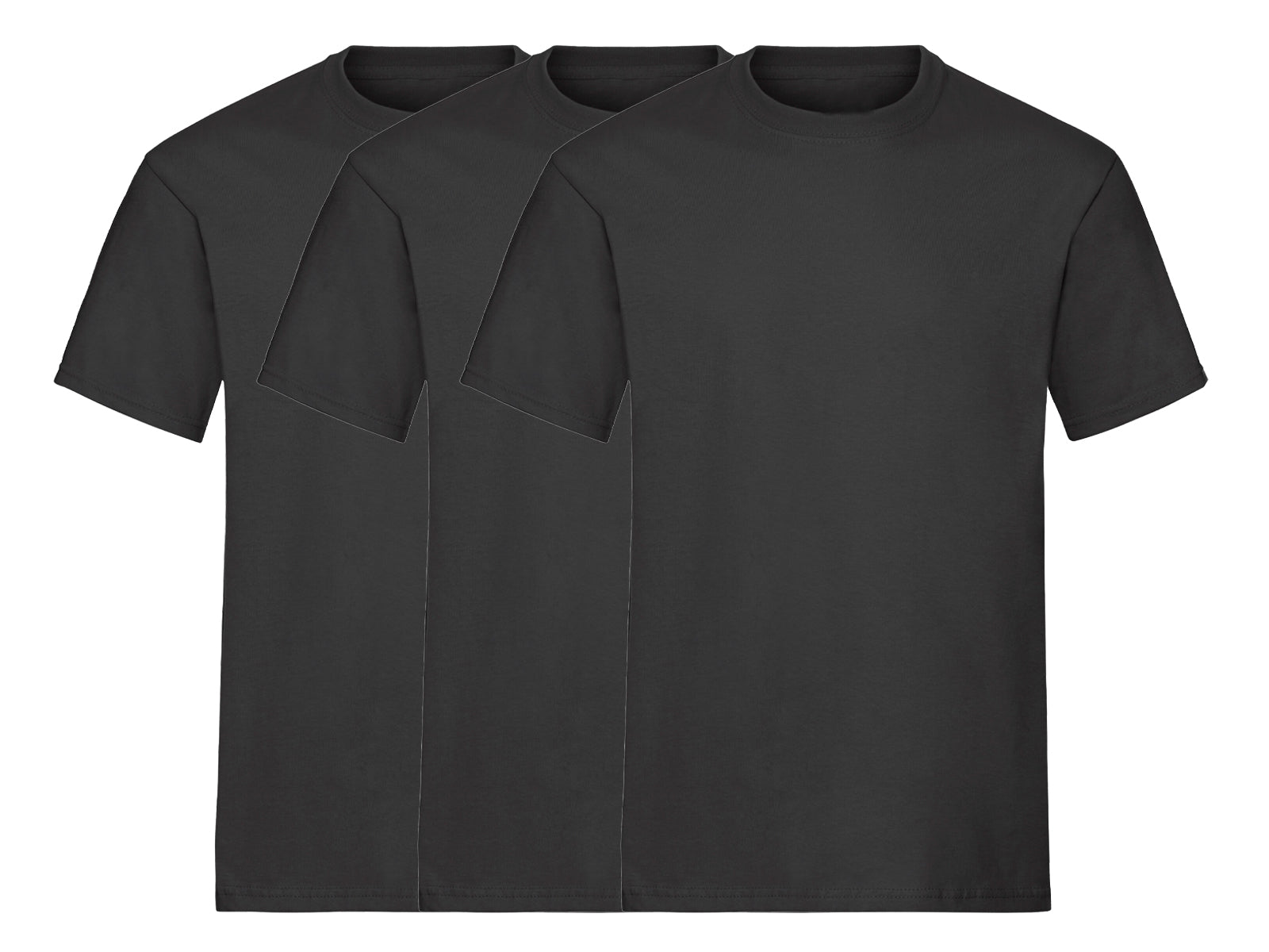 Fruit Of The Loom 61212 Pack of 3 Men's Heavy Short-Sleeved T-Shirts 100% Cotton Casual or Work Wear - COOZO
