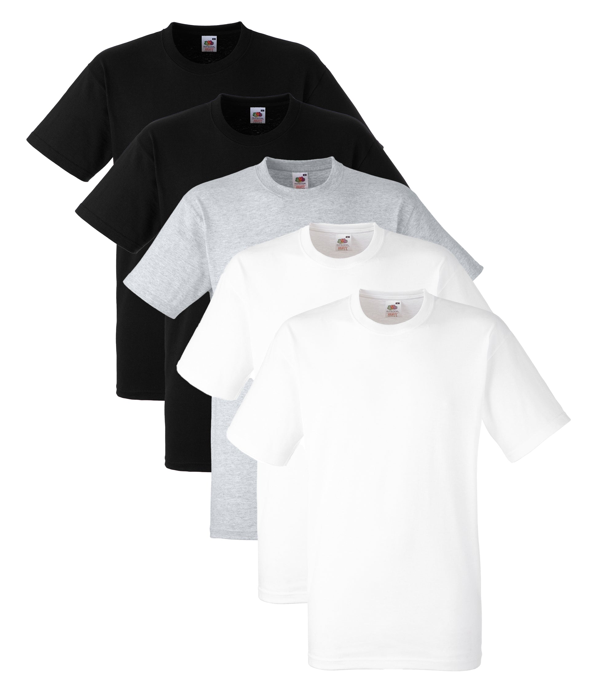 Fruit Of The Loom 61212 Men's Heavy Cotton Plain T-Shirts 5 pack - COOZO