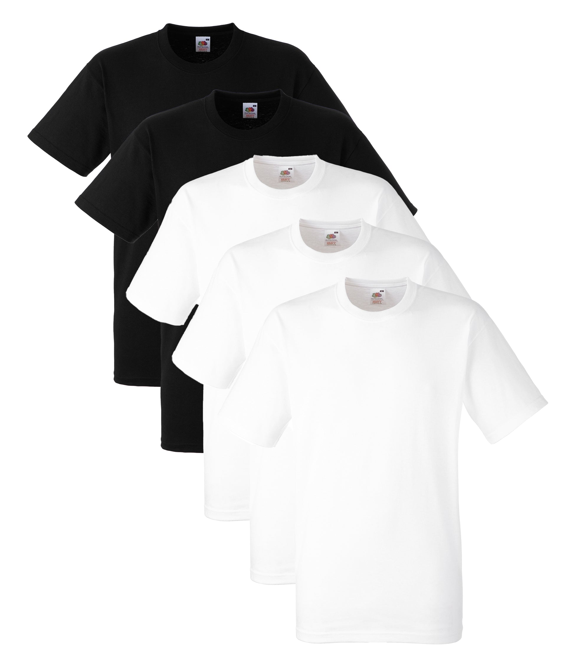 Fruit Of The Loom 61212 Men's Heavy Cotton Plain T-Shirts 5 pack - COOZO