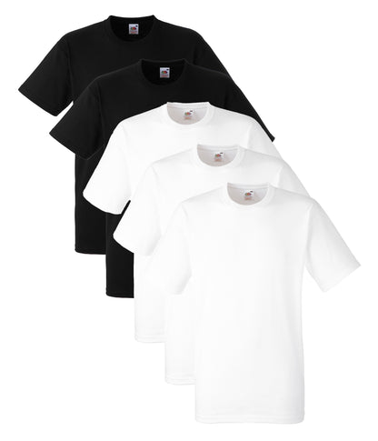 Fruit Of The Loom 61212 Men's Heavy Cotton Plain T-Shirts 5 pack - COOZO