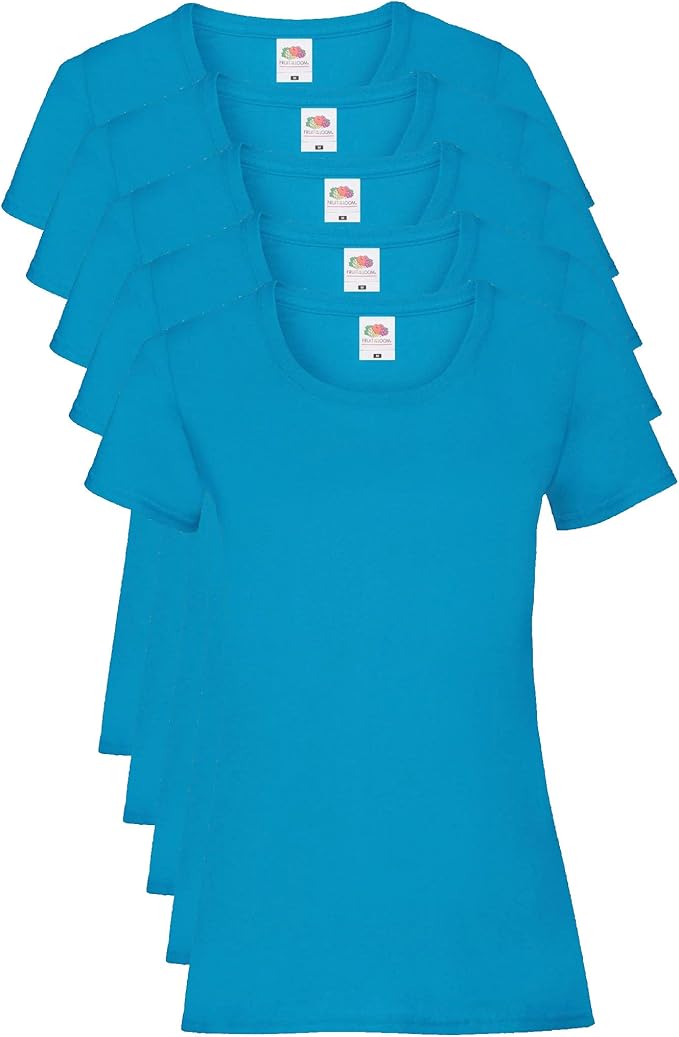 Fruit Of The Loom 61372 Valueweight T-Shirt 165gsm Ladies (pack of 5) - COOZO
