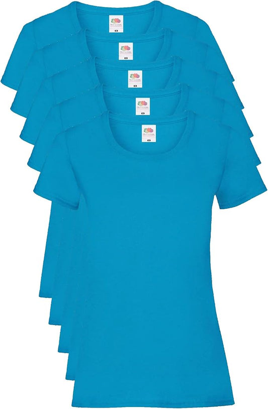 Fruit Of The Loom 61372 Valueweight T-Shirt 165gsm Ladies (pack of 5) - COOZO