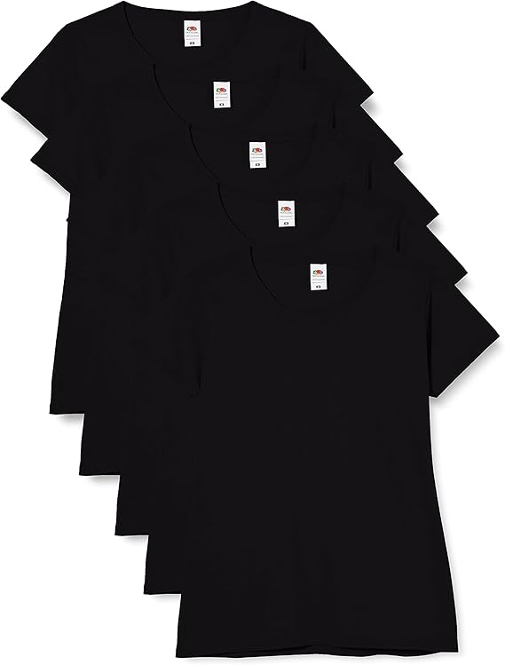 Fruit Of The Loom 61372 Valueweight T-Shirt 165gsm Ladies (pack of 5) - COOZO