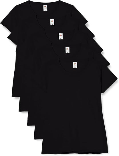 Fruit Of The Loom 61372 Valueweight T-Shirt 165gsm Ladies (pack of 5) - COOZO