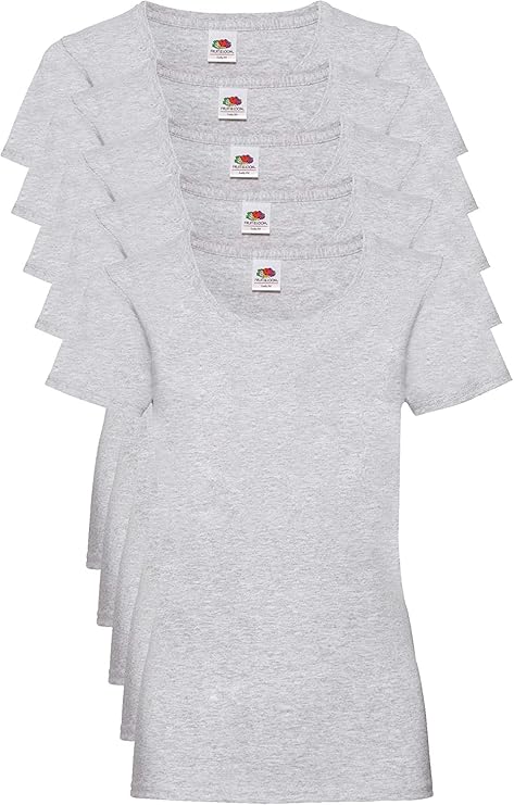 Fruit Of The Loom 61372 Valueweight T-Shirt 165gsm Ladies (pack of 5) - COOZO