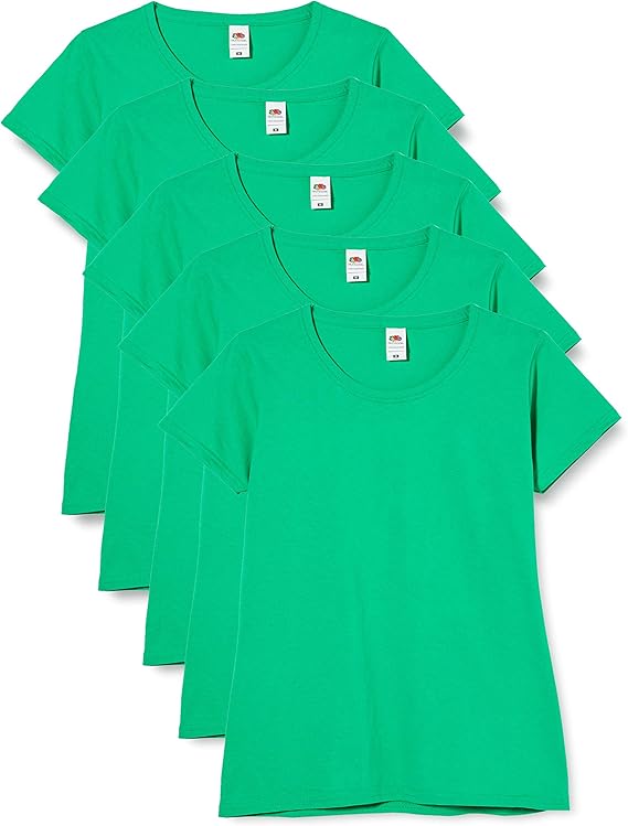 Fruit Of The Loom 61372 Valueweight T-Shirt 165gsm Ladies (pack of 5) - COOZO
