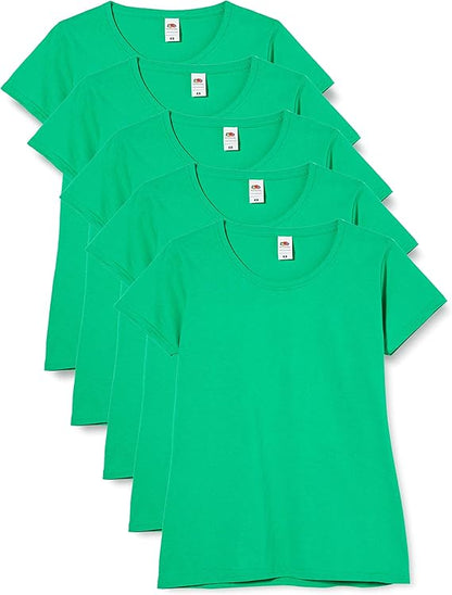 Fruit Of The Loom 61372 Valueweight T-Shirt 165gsm Ladies (pack of 5) - COOZO