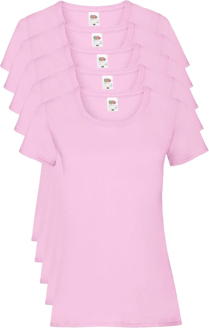 Fruit Of The Loom 61372 Valueweight T-Shirt 165gsm Ladies (pack of 5) - COOZO