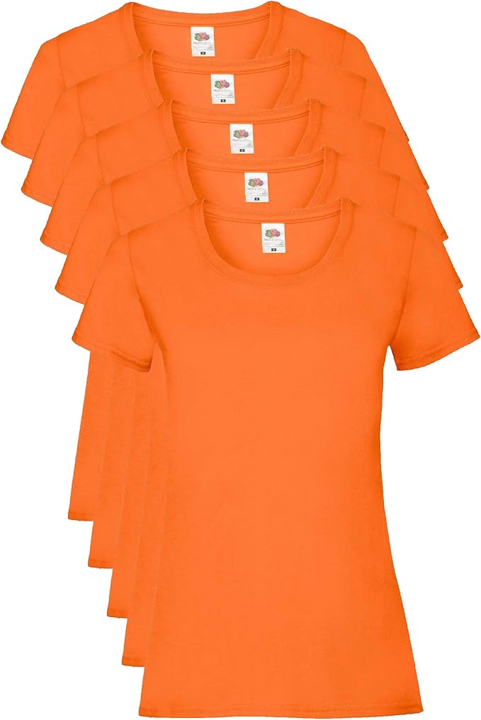 Fruit Of The Loom 61372 Valueweight T-Shirt 165gsm Ladies (pack of 5) - COOZO