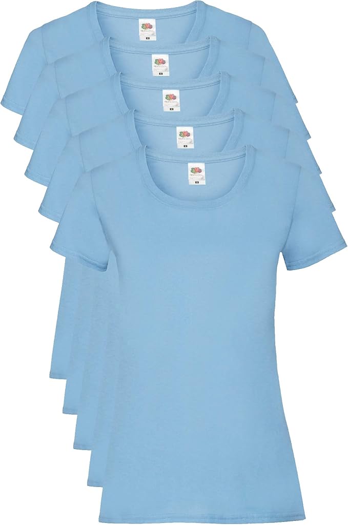 Fruit Of The Loom 61372 Valueweight T-Shirt 165gsm Ladies (pack of 5) - COOZO