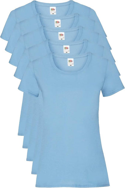 Fruit Of The Loom 61372 Valueweight T-Shirt 165gsm Ladies (pack of 5) - COOZO