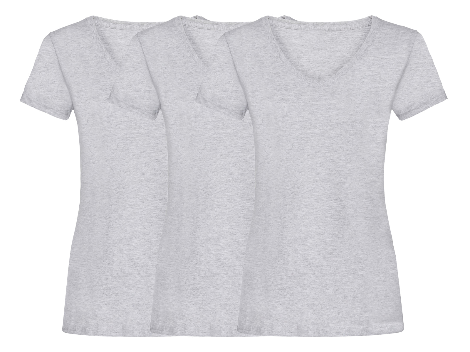 Fruit Of The Loom 61398 Pack of 3 Ladies Valueweight V-Neck T-Shirts 165gsm - COOZO