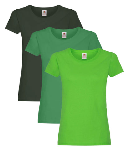Fruit Of The Loom 61420 Ladies Original T-Shirt 145gsm 100% Cotton Mixed Color (Pack of 3) - COOZO