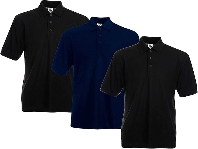 Fruit Of The Loom 63402 65/35 Polycotton Polo Shirt 180gsm (Pack of 3) - COOZO