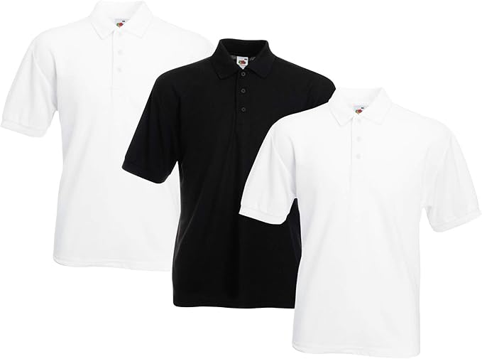 Fruit Of The Loom 63402 65/35 Polycotton Polo Shirt 180gsm (Pack of 3) - COOZO