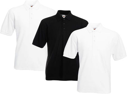 Fruit Of The Loom 63402 65/35 Polycotton Polo Shirt 180gsm (Pack of 3) - COOZO