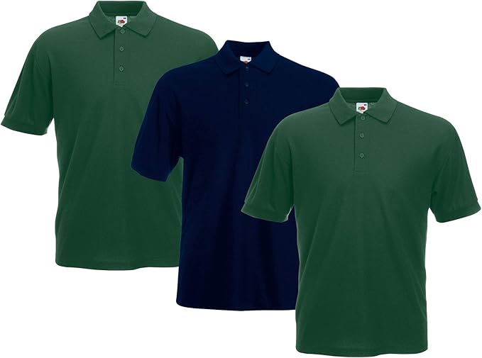 Fruit Of The Loom 63402 65/35 Polycotton Polo Shirt 180gsm (Pack of 3) - COOZO