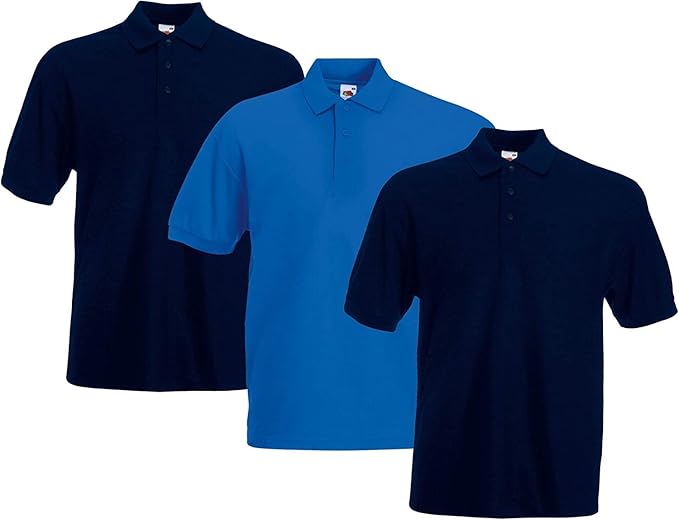 Fruit Of The Loom 63402 65/35 Polycotton Polo Shirt 180gsm (Pack of 3) - COOZO