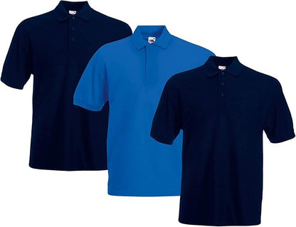 Fruit Of The Loom 63402 65/35 Polycotton Polo Shirt 180gsm (Pack of 3) - COOZO