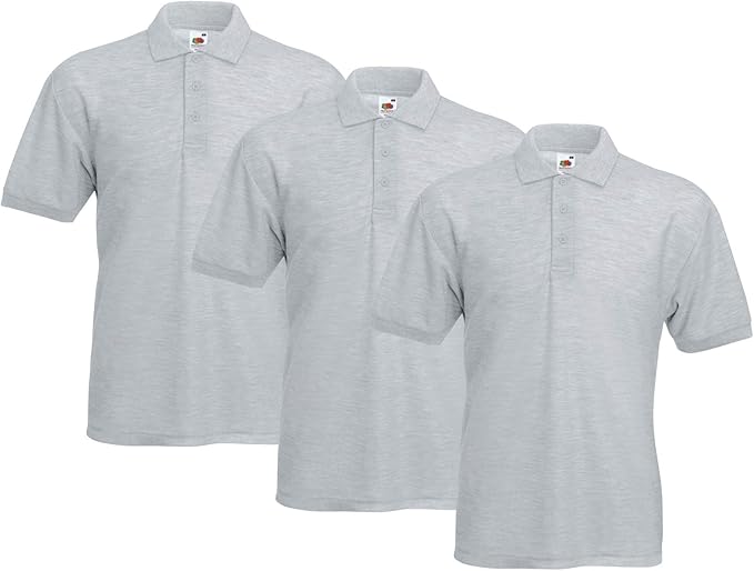 Fruit Of The Loom 63402 65/35 Polycotton Polo Shirt 180gsm (Pack of 3) - COOZO