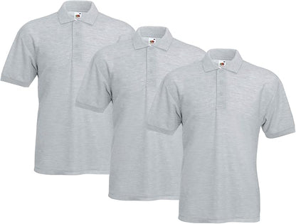 Fruit Of The Loom 63402 65/35 Polycotton Polo Shirt 180gsm (Pack of 3) - COOZO