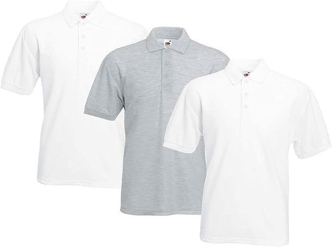 Fruit Of The Loom 63402 65/35 Polycotton Polo Shirt 180gsm (Pack of 3) - COOZO