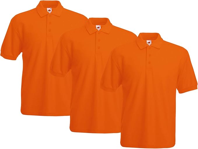 Fruit Of The Loom 63402 65/35 Polycotton Polo Shirt 180gsm (Pack of 3) - COOZO