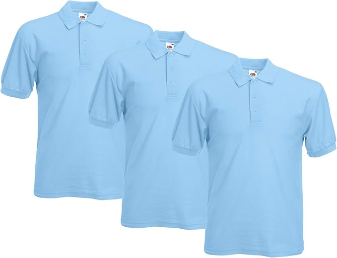 Fruit Of The Loom 63402 65/35 Polycotton Polo Shirt 180gsm (Pack of 3) - COOZO
