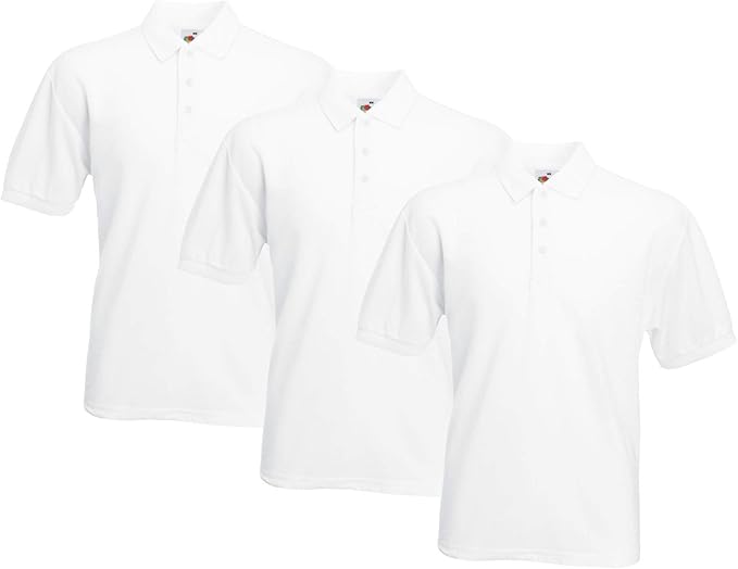 Fruit Of The Loom 63402 65/35 Polycotton Polo Shirt 180gsm (Pack of 3) - COOZO