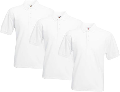 Fruit Of The Loom 63402 65/35 Polycotton Polo Shirt 180gsm (Pack of 3) - COOZO