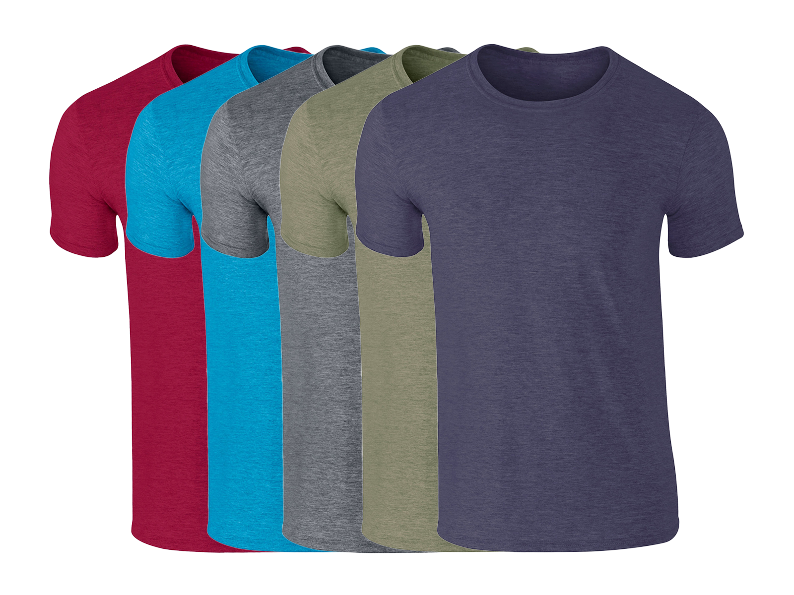 COOZO Mens Soft Cotton Pack of 5 Plain Short Sleeve T-Shirts - COOZO