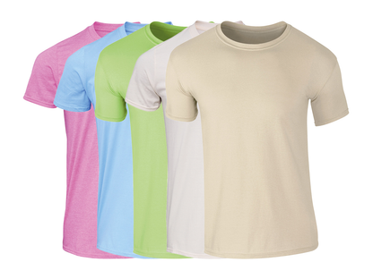 COOZO Mens Soft Cotton Pack of 5 Plain Short Sleeve T-Shirts - COOZO