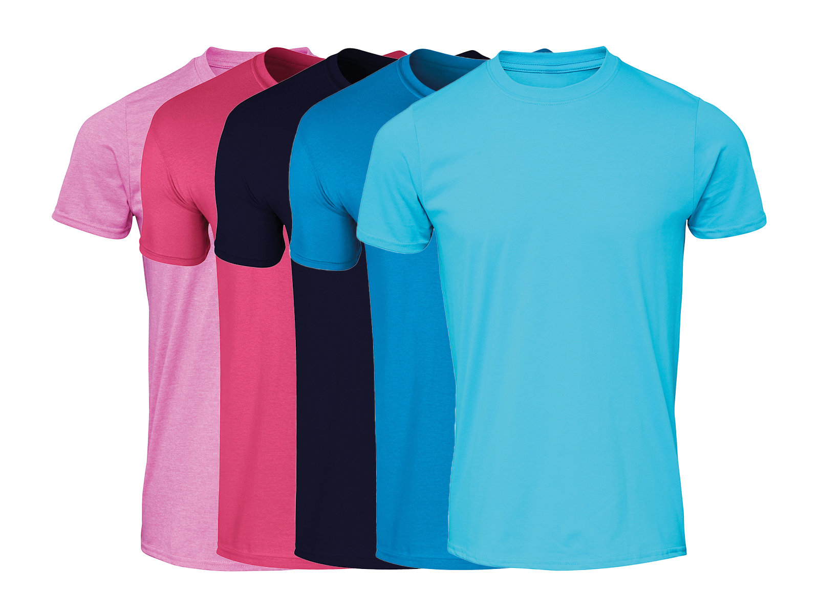 COOZO Mens Soft Cotton Pack of 5 Plain Short Sleeve T-Shirts - COOZO