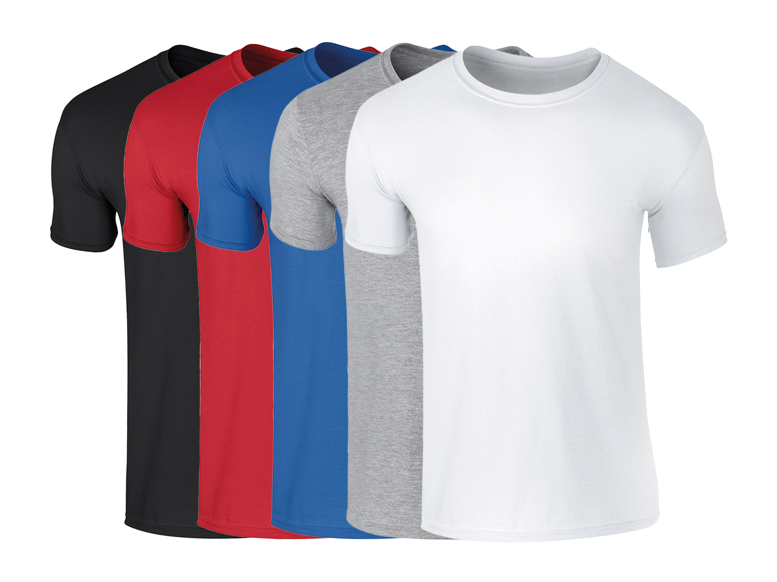 COOZO Mens Soft Cotton Pack of 5 Plain Short Sleeve T-Shirts - COOZO
