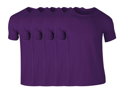 COOZO 64000 Mens Soft Cotton Pack of 5 Plain Short Sleeve T-Shirts Single Main Color - COOZO
