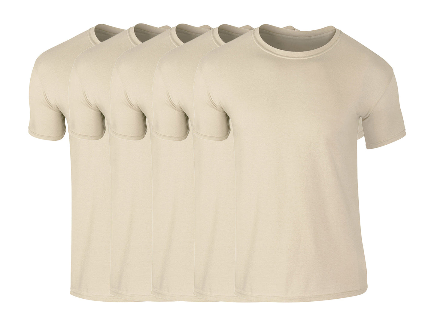 COOZO 64000 Mens Soft Cotton Pack of 5 Plain Short Sleeve T-Shirts Single Other Color - COOZO