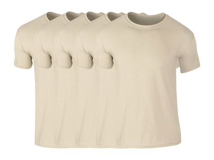 COOZO 64000 Mens Soft Cotton Pack of 5 Plain Short Sleeve T-Shirts Single Other Color - COOZO