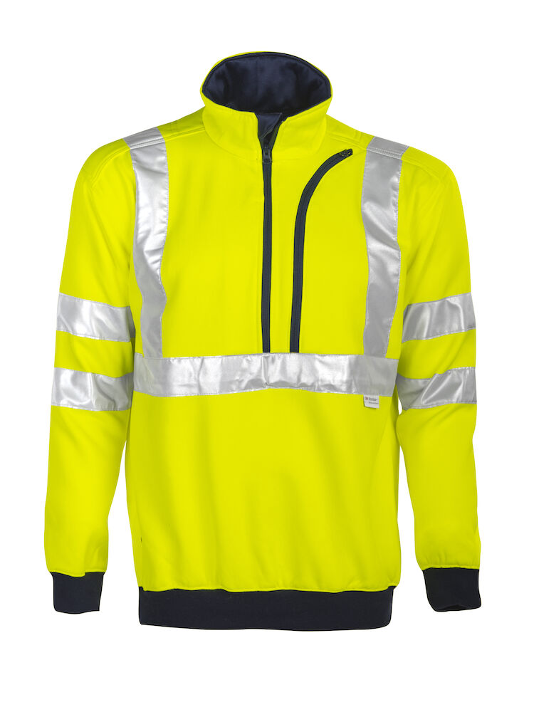 ProJob 646102 SWEATSHIRT, HALF ZIP EN ISO 20471 CLASS 3 - COOZO