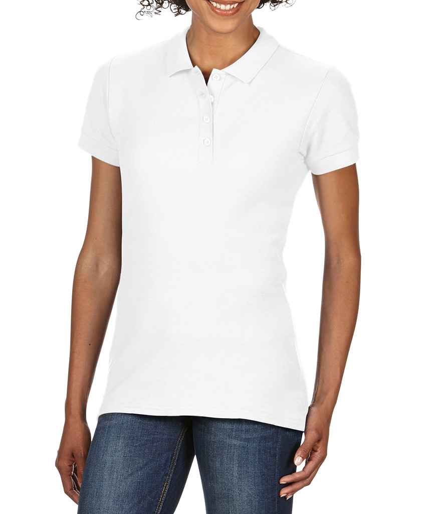 Gildan 64800L Ladies Softstyle Ringspun Double Pique Cotton Polo Shirt - COOZO