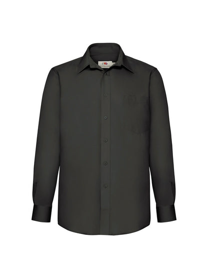 Fruit Of The Loom 65118 Poplin Long Sleeve 120gsm Mens - COOZO