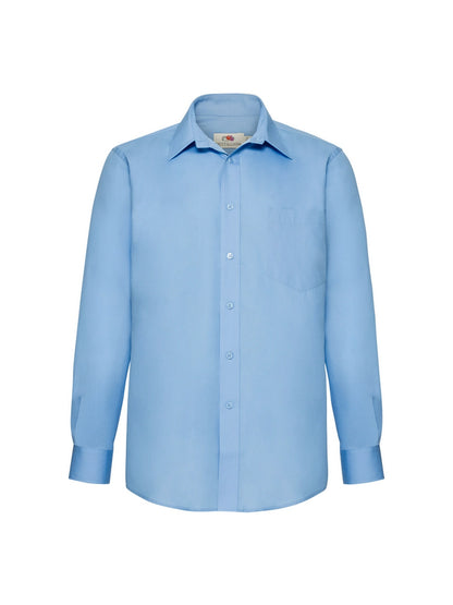 Fruit Of The Loom 65118 Poplin Long Sleeve 120gsm Mens - COOZO